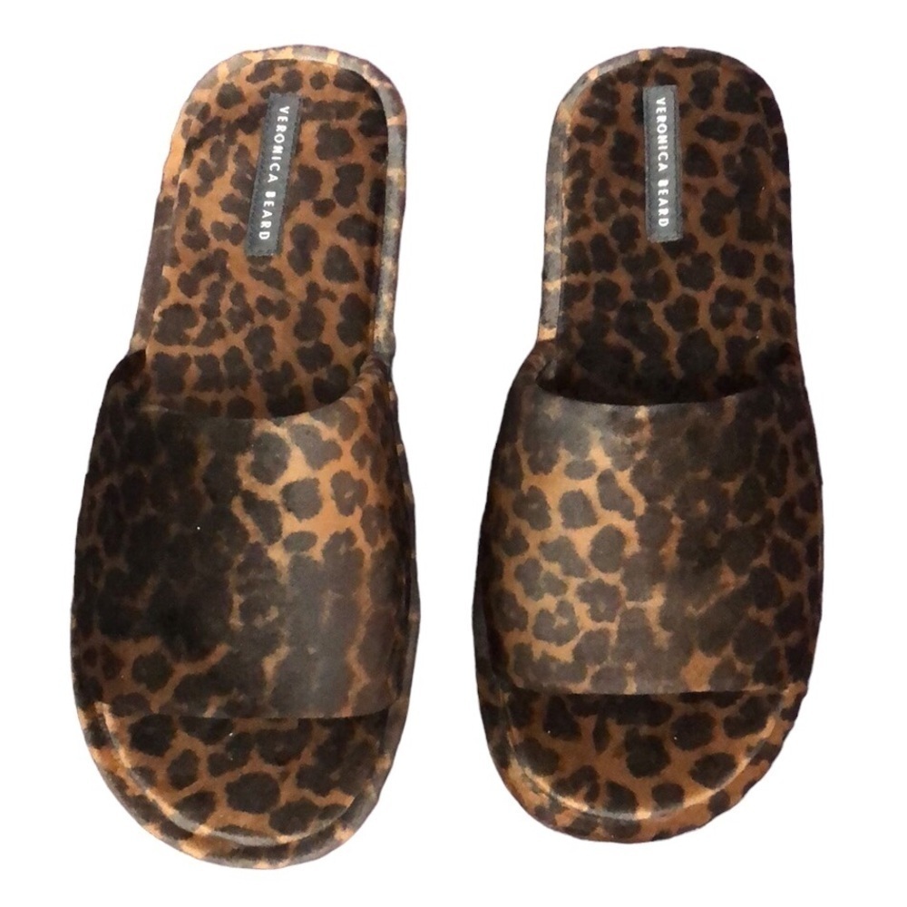 NEW IN BOX NIB Veronica Beard Gillian Slipper Sandals Size 10 Brown Leopard